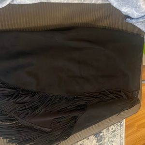 ZARA Faux suede Fringed Skirt